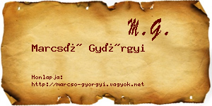 Marcsó Györgyi névjegykártya